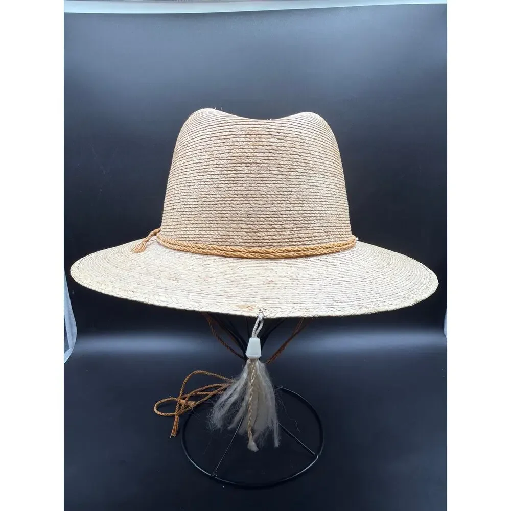 Legitimo Sahuayo Mexico Handwoven Palm Straw Cowboy Hat Western Ranch Natural